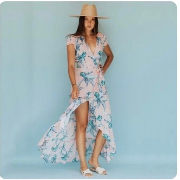 Anthropologie XIX Palm Tulum Wrap Dress - Picture 1 of 11